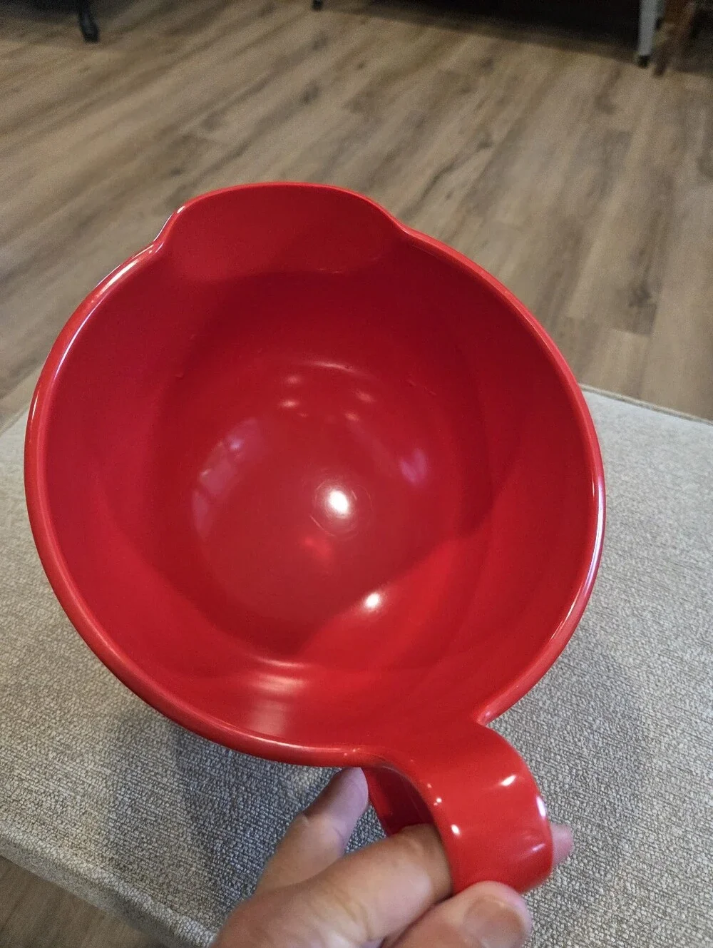Vintage Dansk Gourmet Design Red 3.5 Qt Melamine Mixing Bowl Spout & Handle